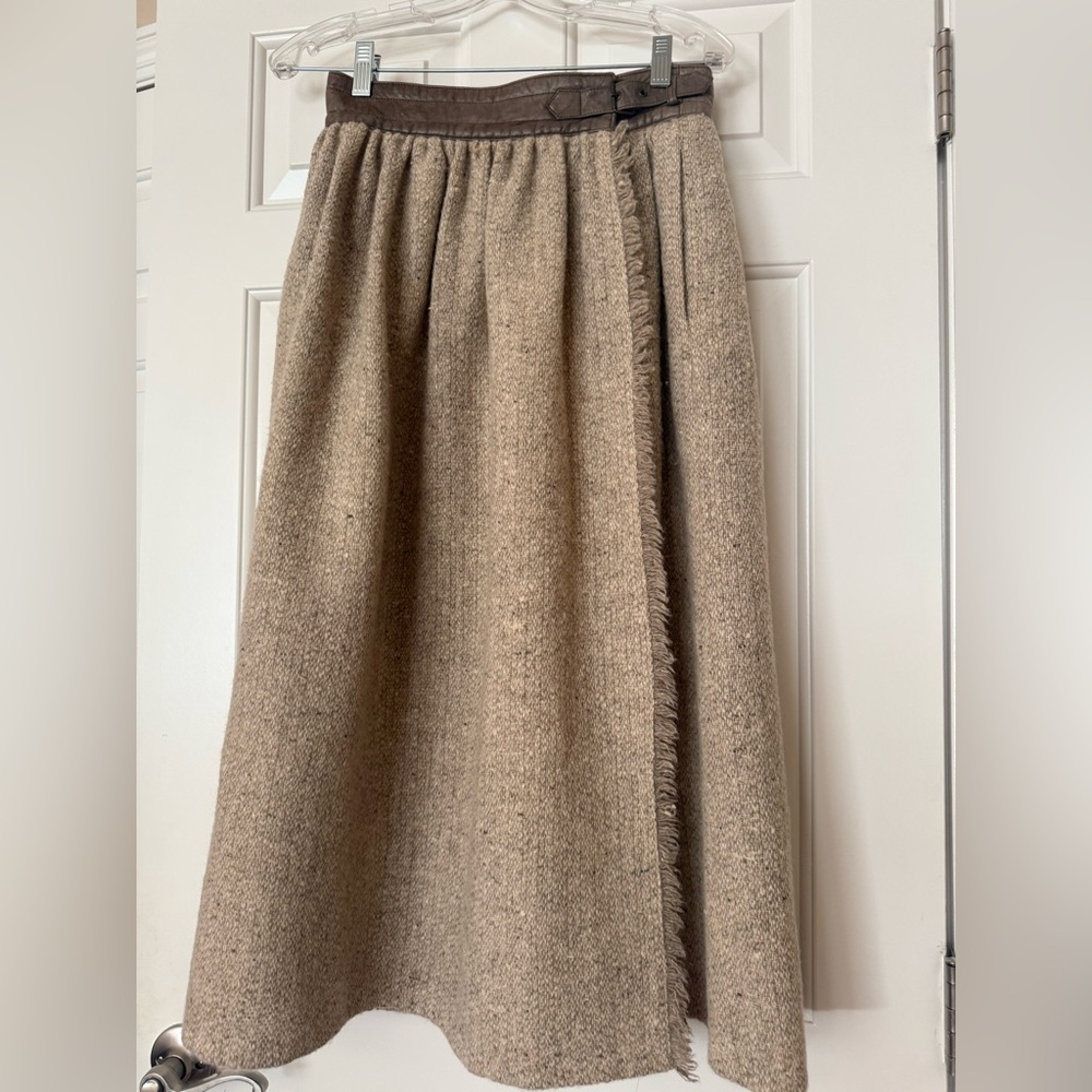 “Escada Wrap Skirt with Leather Belt”